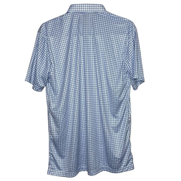 Collars & Co Polo Shirt Mens Large Blue Tattersall Golf Preppy Stretch Dress NWT - Picture 4 of 9
